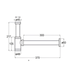 Onimi TP-S-T53012-BL SS304 Bottle Trap 1 1/4" (32mm) Black Finish Suitable For Basin Use