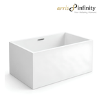Arris Infinity ars - 27-Y Japanese 1200mm White Rectangular Freestanding Soaking Bathtub with Seat