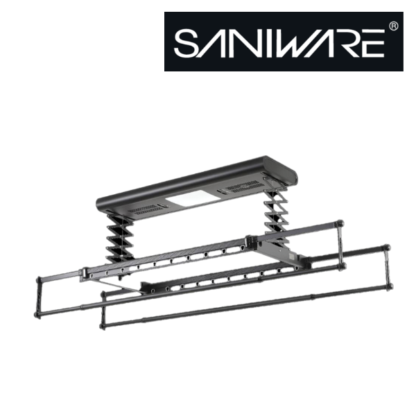 Saniware SW‑9019 Aluminium Electric Clothes Hanger 1160 (L) × 350 (W) × 80mm | Premium Retractable Drying Rack