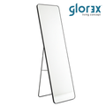Glorex GLC 5003 Floor Standing Black Rounded Rectangular Full-Length Mirror 500×1600mm 15mm Aluminium Frame Wall-Mount & Freestanding