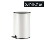 Saniware 12L Pedal Dustbin Soft Closing Lid Removable Inner Bucket Tong Sampah Bathroom Kitchen Office Bin – Black / Blue / Champagne Gold / Rose Gold / White / Stainless Steel