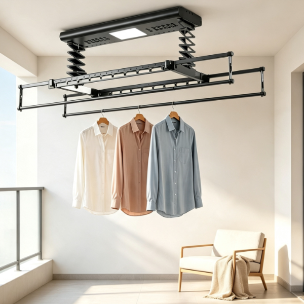Saniware SW‑9019 Aluminium Electric Clothes Hanger 1160 (L) × 350 (W) × 80mm | Premium Retractable Drying Rack