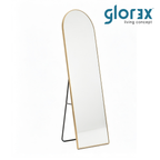 Glorex GLC 3002A/G Gold Arch Full-Length Mirror 500×1600mm Slim 15mm Aluminium Frame Wall-Mount & Freestanding