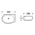Saniware WB-293 430mm Ceramic White Wall Hung Basin with Stainless Steel Rack - Ideal for Bathroom, Toilet, Powder Room, Compact Space