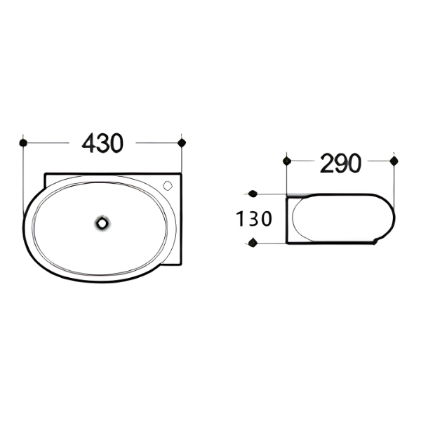 Saniware WB-293 430mm Ceramic White Wall Hung Basin with Stainless Steel Rack - Ideal for Bathroom, Toilet, Powder Room, Compact Space