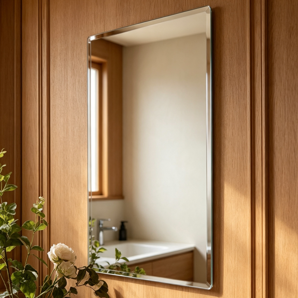 Glorex GLC 1003N Wall Mounted Frameless Bevel Edge Rectangular Mirror 600×800mm Dual Mount