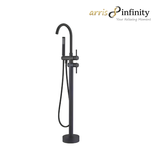 Arris Infinity ars - 73217 - B 1150mm Black Floor-Standing Bath Mixer Tap with Hand Shower