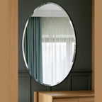 Glorex GLC 2001N Wall Mounted Frameless Oval Bevel Edge Mirror 540×750mm Dual Vertical & Horizontal Mount