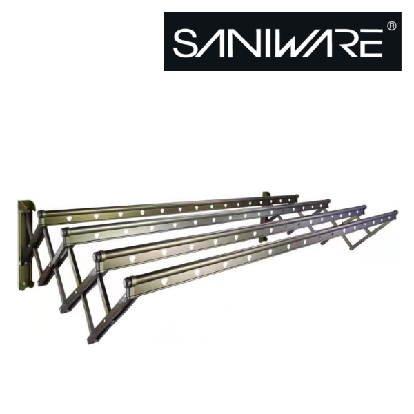 Saniware SW‑CH419A Aluminium Retractable Clothes Hanger 2000 (L) × 1200 (W) × 480mm | Wall‑Mounted 2M Drying Rack