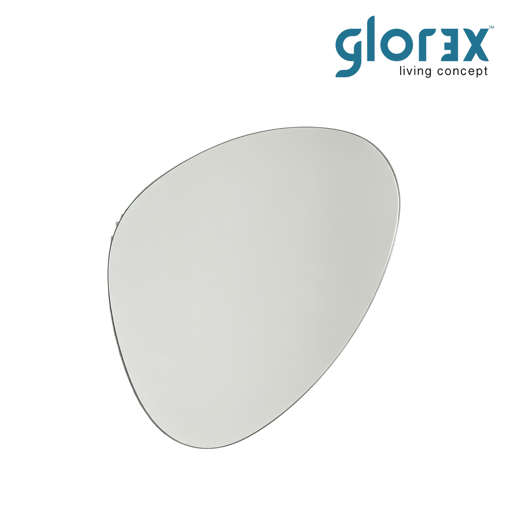 Glorex GLC 2002N Wall Mounted Frameless Teardrop Mirror 600x800mm Asymmetrical Organic Shape for Modern Bathrooms & Living Spaces