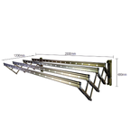 Saniware SW‑CH419A Aluminium Retractable Clothes Hanger 2000 (L) × 1200 (W) × 480mm | Wall‑Mounted 2M Drying Rack