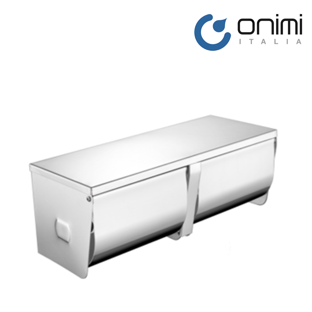Onimi A139 270 × 95 × 100mm Stainless Steel 304 Anti-Splash Exposed Twin Toilet Paper Roll Holder – Wall Mounted