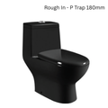 Saniware WC-2076-Black 680mm Ceramic Matte Black One-Piece Washdown Toilet Sinki Tandas Bilik Mandi S-Trap 250mm & P-Trap 180mm Roughing-In For Bathroom Renovation & Modern Homes