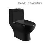 Saniware WC-2076-Black 680mm Ceramic Matte Black One-Piece Washdown Toilet Sinki Tandas Bilik Mandi S-Trap 250mm & P-Trap 180mm Roughing-In For Bathroom Renovation & Modern Homes