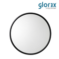 Glorex 6060-B Wall Mounted Matte Black Round Wall Mirror 600mm 27mm Aluminium Frame Large Bathroom & Living Room Mirror