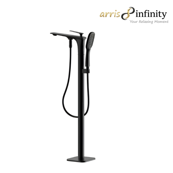 Arris Infinity ars-0238-B 940mm Black Floor-Standing Bath Mixer Tap with Hand Shower