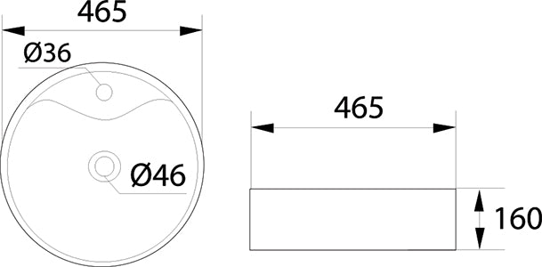 DOCASA 222 465mm Ceramic White Counter Top Basin Sinki Tandas Bilik Mandi For Bathroom, Dining Area, And Outdoor Murah
