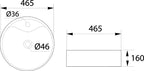 DOCASA 222 465mm Ceramic White Counter Top Basin Sinki Tandas Bilik Mandi For Bathroom, Dining Area, And Outdoor Murah