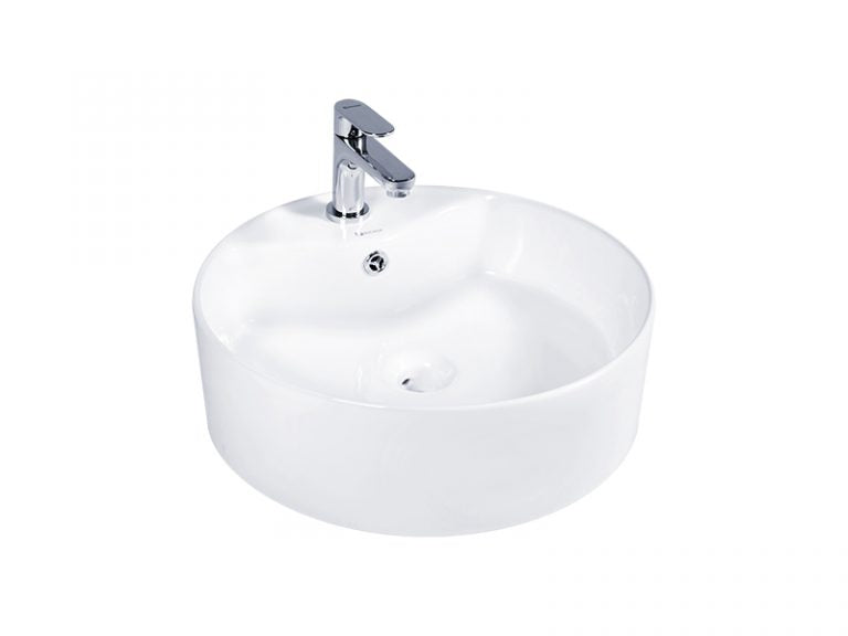 DOCASA 222 465mm Ceramic White Counter Top Basin Sinki Tandas Bilik Mandi For Bathroom, Dining Area, And Outdoor Murah
