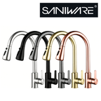 Saniware SWP-SS-304-3950 304 Stainless Steel Flexible Hose Kitchen Pull Out Pillar Sink Tap Kitchen Sink