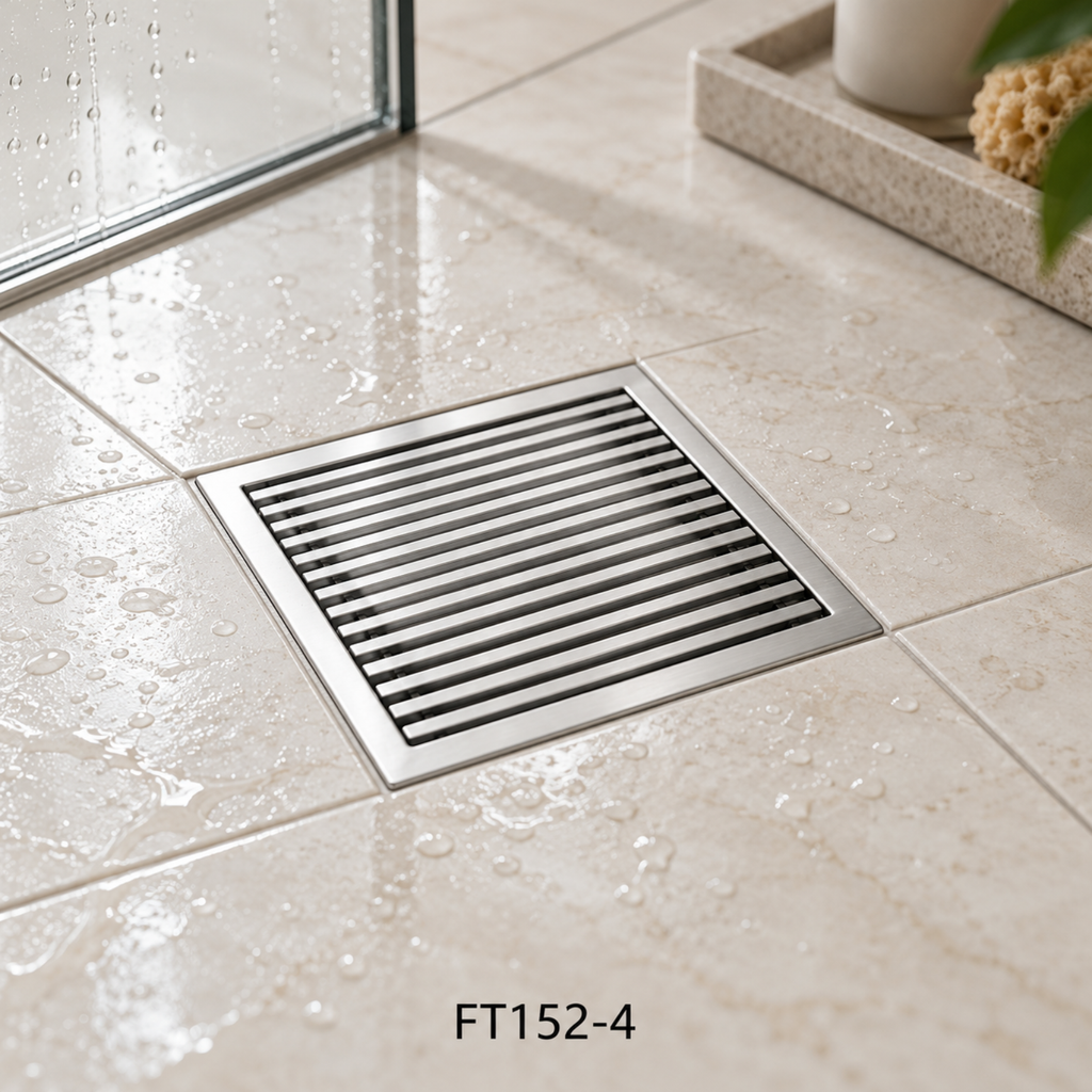 Onimi FT152-4 Stainless Steel Square Floor Tray / Floor Drain – 110mm