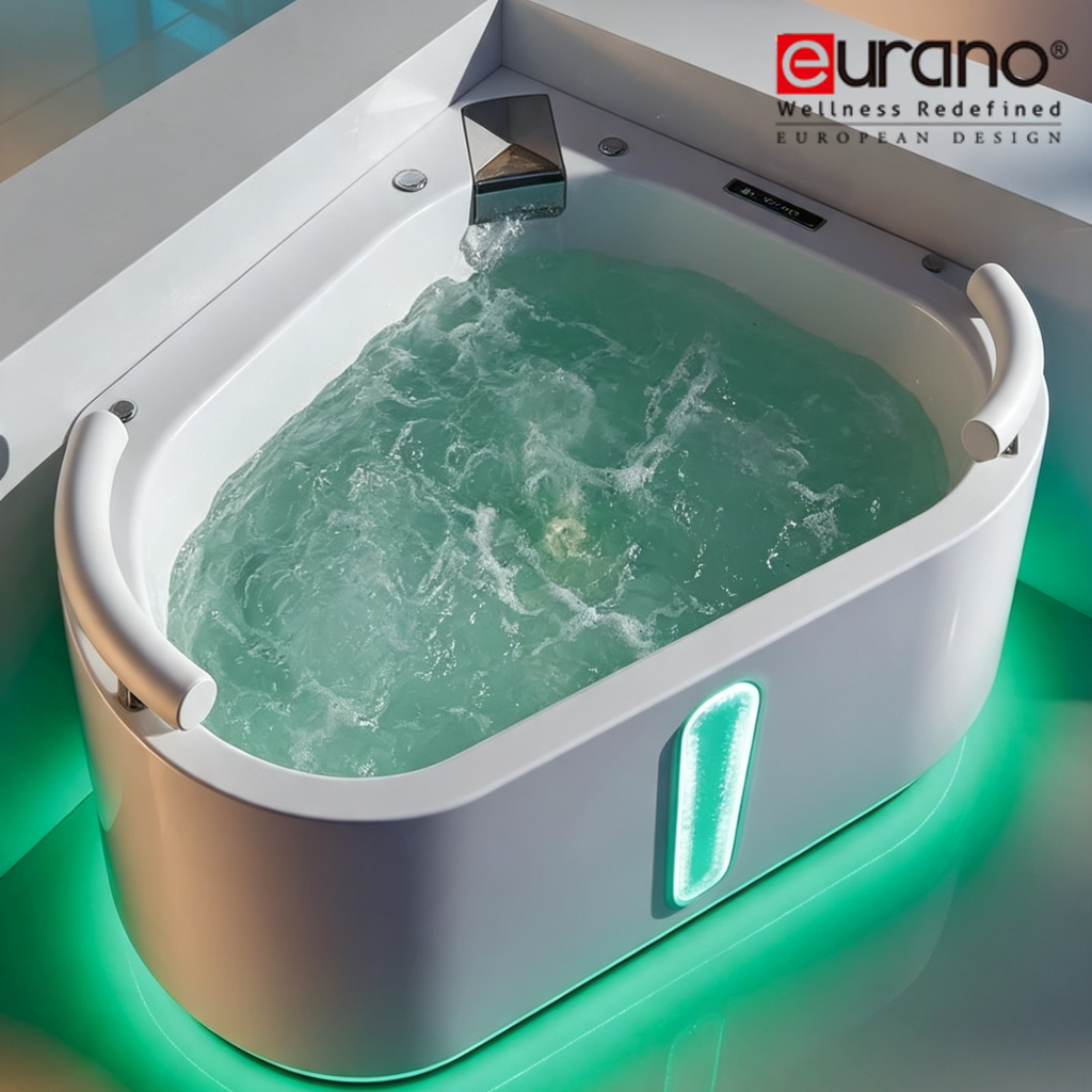 Eurano ERN 11025 Premium Whirlpool Massage Bathtub Light + Bubble Therapy 1400x600mm