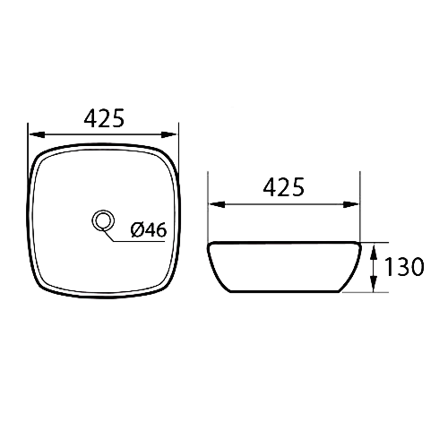 DOCASA 227A 425mm Ceramic White Counter Top Basin Sinki Tandas Bilik Mandi For Bathroom,Dining Area, And Outdoor Murah