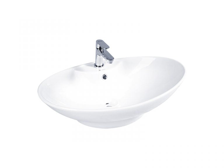 DOCASA 228 645mm Ceramic White Counter Top Basin Sinki Tandas Bilik Mandi For Bathroom, Dining Area, And Outdoor Murah