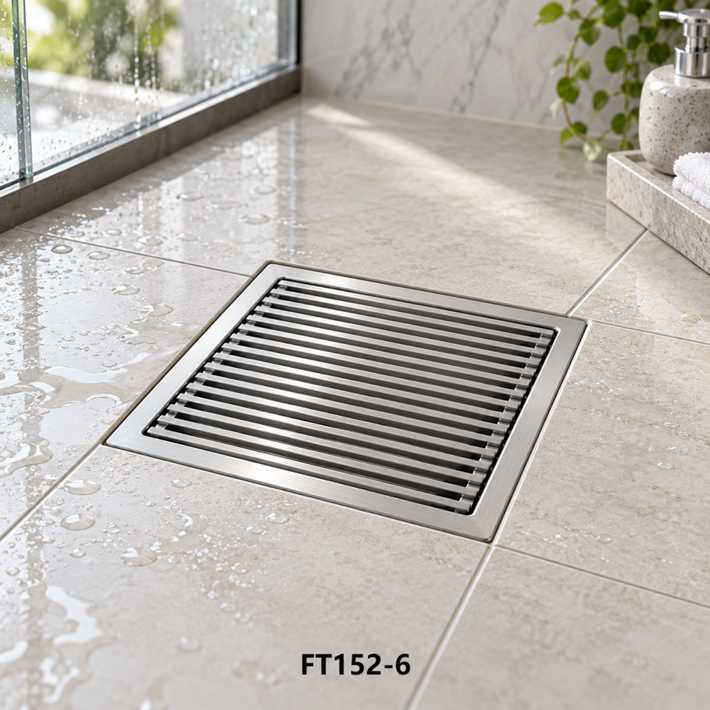 Onimi FT152-6 Stainless Steel Square Floor Tray / Floor Drain – 150mm
