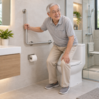 Saniware SWP-SS-304-GB-700R SUS304 Stainless Steel L-Shape Grab Bar Right Wall Mounted Bathroom Safety Support Handle 700 x 700 x Ø32mm for Elderly Disabled Toilet Shower