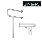 Saniware SWP-SS-304-GB-700T SUS304 Stainless Steel T-Shape Grab Bar Wall Mounted Bathroom Safety Support Handle 700 x 755 x Ø32mm for Elderly Disabled Toilet Use