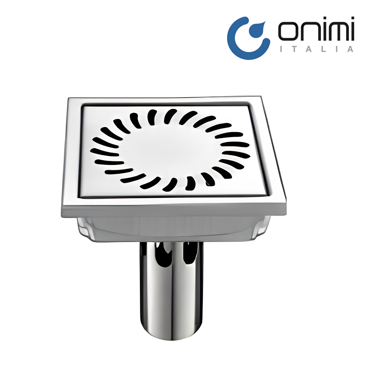 Onimi FT153-4 Stainless Steel Square Floor Tray / Floor Drain – 110mm Swirl Design