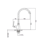 Saniware SWP-BR-3365 Chrome Kitchen Pillar Sink Tap Suitable for: Kitchen Sinks, Utility Sinks and Food Preparation Areas