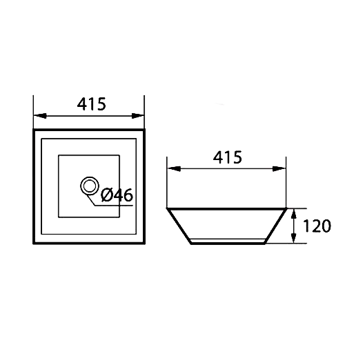 DOCASA 230 415mm Ceramic White Counter Top Basin Sinki Tandas Bilik Mandi For Bathroom,Dining Area, And Outdoor Murah