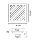 Saniware SUS304 150 x 150mm Square Floor Trap Grating Bathroom Shower Drain Cover Anti-Odour Anti-Pest – Silver / Gold / Rose Gold / Gun Metal