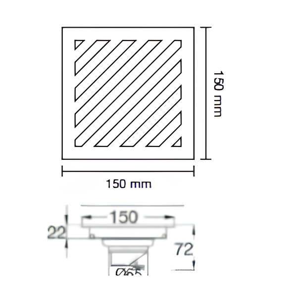 Saniware SUS304 150 x 150mm Square Floor Trap Grating Bathroom Shower Drain Cover Anti-Odour Anti-Pest – Silver / Gold / Rose Gold / Gun Metal