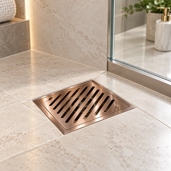 Saniware SUS304 150 x 150mm Square Floor Trap Grating Bathroom Shower Drain Cover Anti-Odour Anti-Pest – Silver / Gold / Rose Gold / Gun Metal