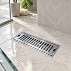 SWFG SUS304 Stainless Steel Long Floor Trap Grating 100mm Width Bathroom Shower Drain Floor Waste Grating – 200mm / 300mm / 400mm / 600mm
