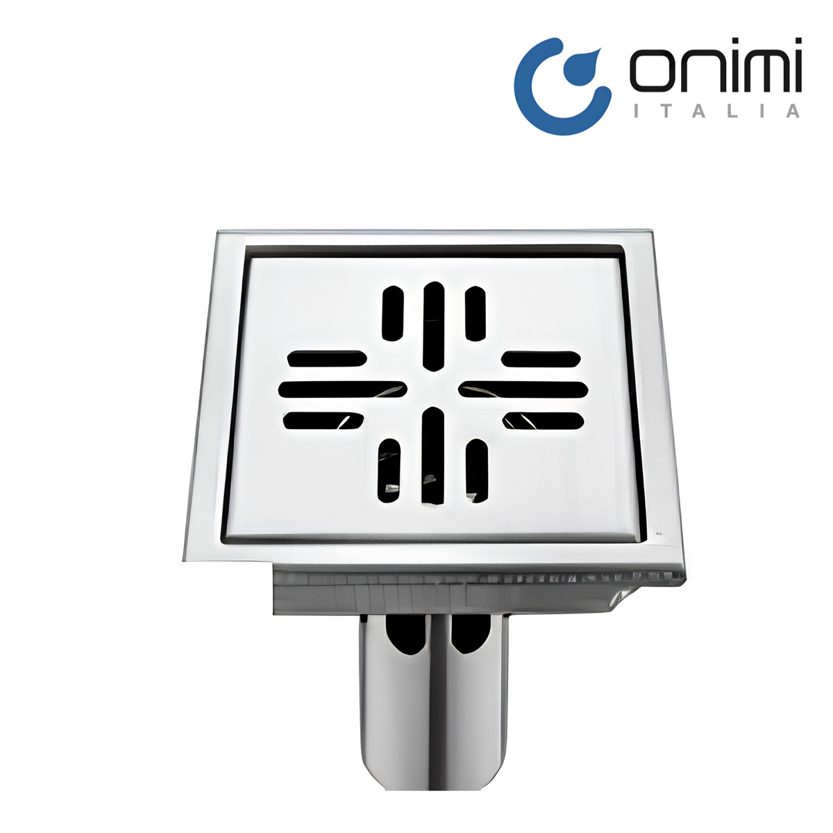 Onimi FT151-4 110 x 110mm Matt Silver Designer Square Stainless Steel Floor Trap