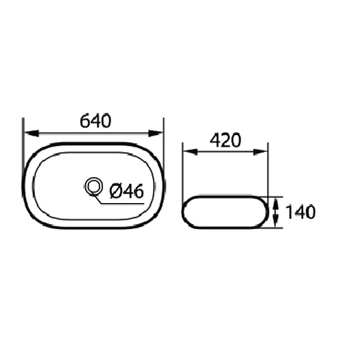 DOCASA 243A 640mm Ceramic White Counter Top Basin Sinki Tandas Bilik Mandi For Bathroom,Dining Area, And Outdoor Murah