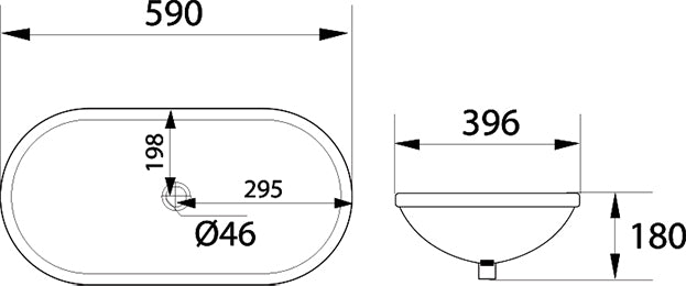 DOCASA 243C 590mm Ceramic White Counter Top Basin Sinki Tandas Bilik Mandi For Bathroom,Dining Area, And Outdoor Murah