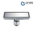 Onimi FT155 300 x 110mm Matt Silver Rectangular Linear Stainless Steel Floor Trap