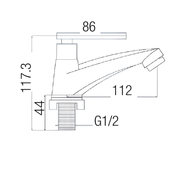Saniware SWP-SS-304-60 304 Stainless Steel Basin Pillar Tap Brushed Silver Suitable for  Standard bathroom wash basins, countertop basins, powder rooms, guest bathrooms