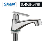 Saniware SWS-304-2860 304 Stainless Steel Basin Pillar Tap Brushed Silver Suitable for Regular bathroom basins, vanity sinks, residential & commercial wash areas