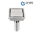 Onimi FT155-4 110 x 110mm Matt Silver Square Stainless Steel Floor Trap