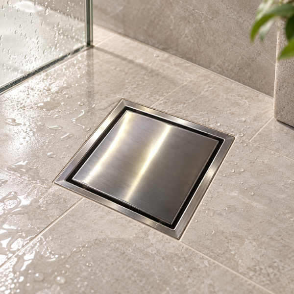 Saniware SUS304 150x150mm Square Floor Grating Anti-Odor Anti-Pest Stainless Steel Floor Trap Drain Cover for Bathroom Shower – Stainless Steel / Gold / Rose Gold