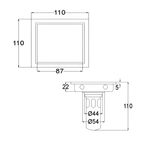 Onimi FT155-4 110 x 110mm Matt Silver Square Stainless Steel Floor Trap