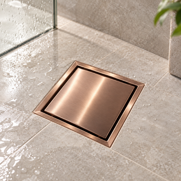 SWFG SUS304 150x150mm Square Floor Grating Anti-Odor Anti-Pest Stainless Steel Floor Trap Drain Cover for Bathroom Shower – Stainless Steel / Gold / Rose Gold