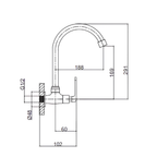 Saniware SWP-BR-3364 Chrome Kitchen Wall Sink Tap Suitable for: Kitchen Sinks, Utility Sinks and Laundry Washing Areas