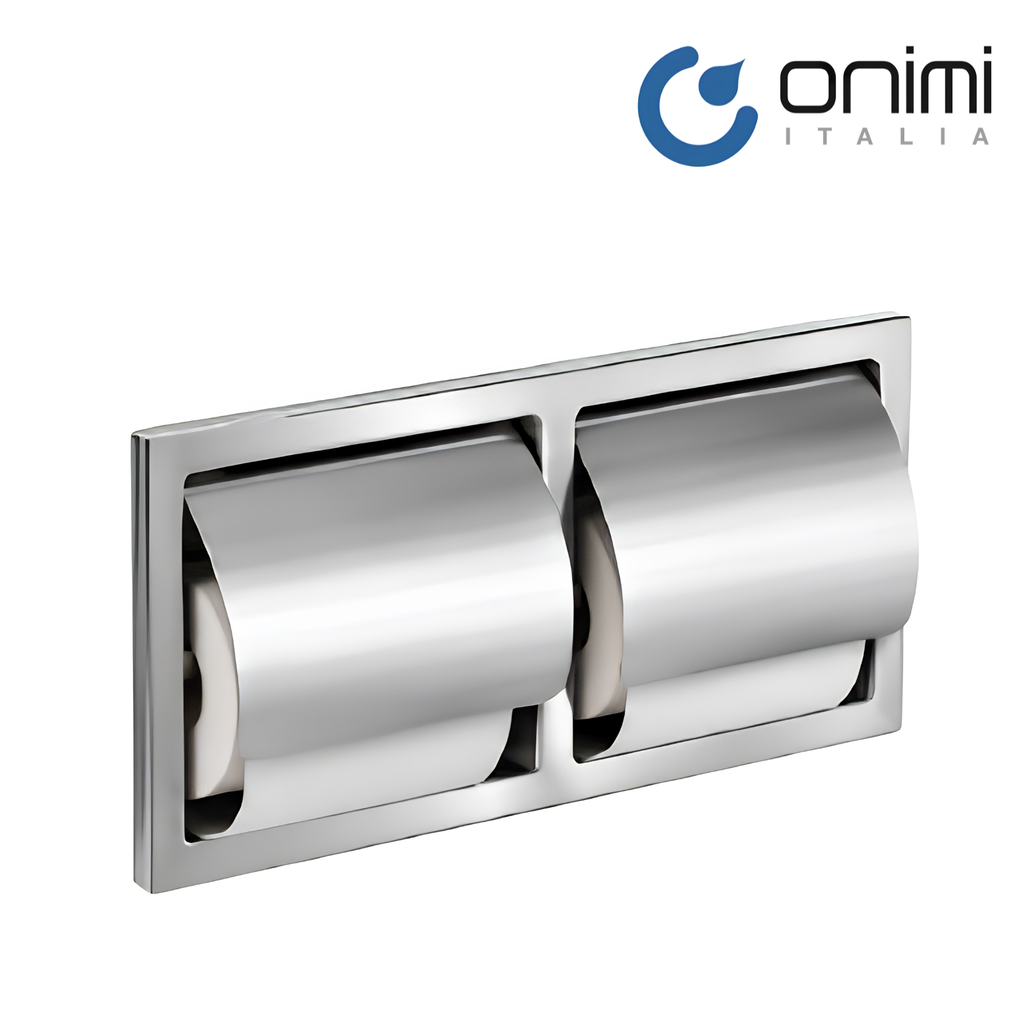 Onimi A119 315 × 165 × 75mm Stainless Steel 304 Anti-Splash Concealed Twin Toilet Paper Roll Holder – Wall Mounted